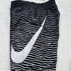 Boy’s Nike Black and White Zebra Pattern Swim Trunks